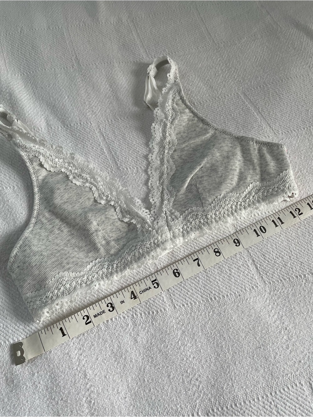 Free People Oh My Darling Plunge Bralette in Heather Grey Combo - Picture 7 of 8